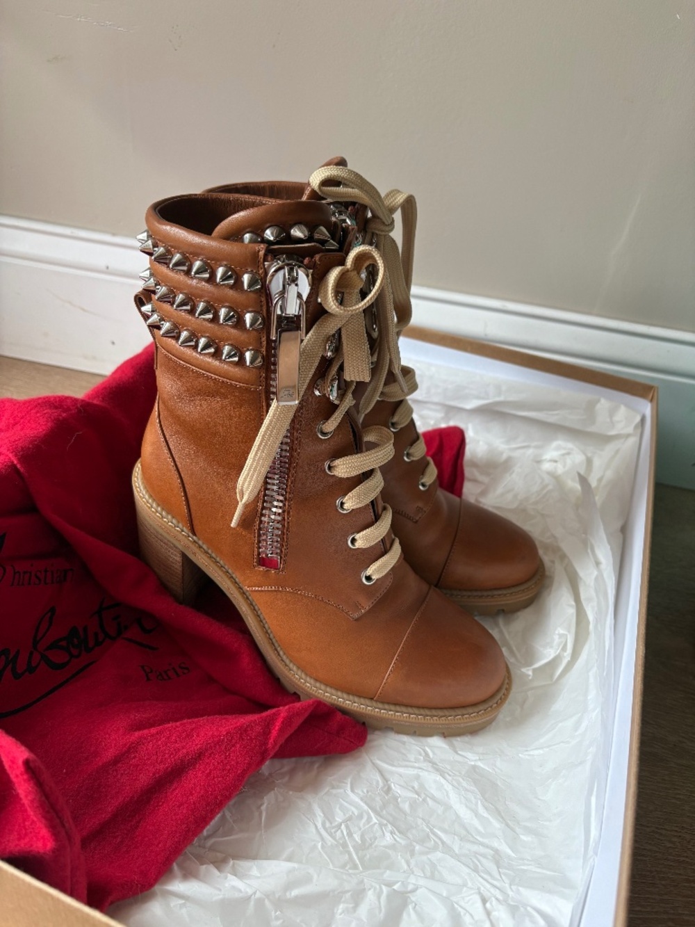 Christian Louboutin winter spike boots